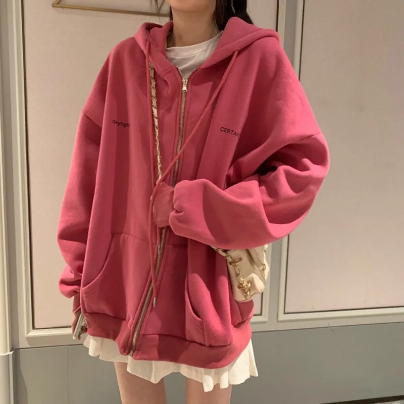 Women Harajuku Streetwear Oversized Zip Up Sweatshirt Clothing Korean Style Long Sleeve Tops Plus Size Hoodies
Women Harajuku Streetwear Oversized Zip Up Sweatshirt Clothing Korean Style Long Sleeve Tops Plus Size Hoodies