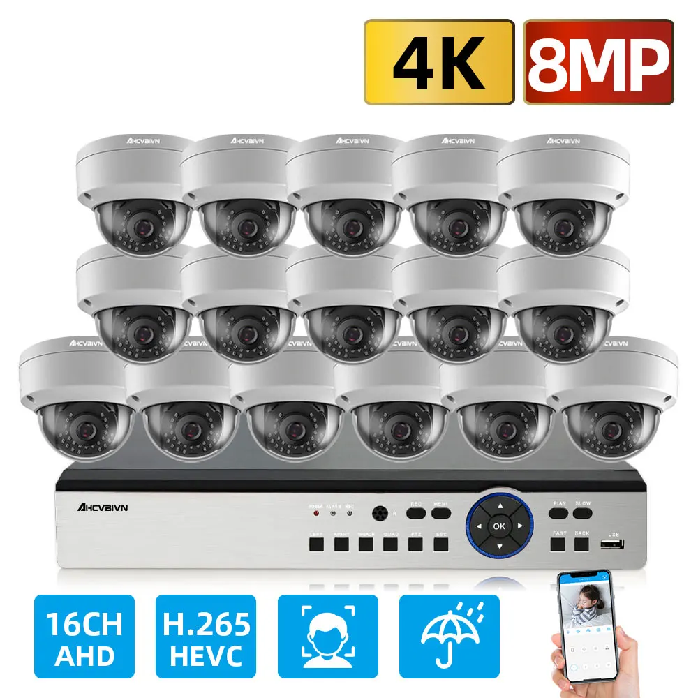 16CH 4K Motion Detection DVR Security Camera System Kit 8MP AHD Camera IR Outdoor Waterproof CCTV Video Surveillance DVR Set P2P
16CH 4K Motion Detection DVR Security Camera System Kit 8MP AHD Camera IR Outdoor Waterproof CCTV Video Surveillance DVR Set P2P