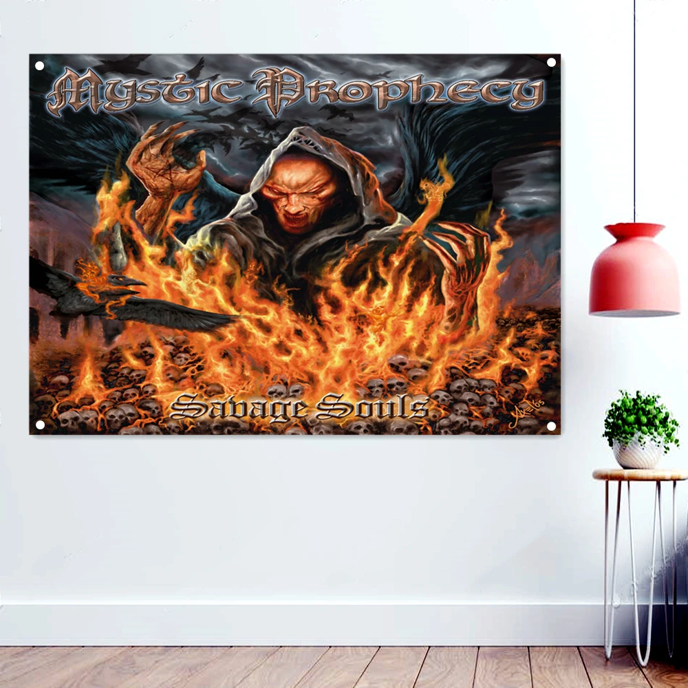 Mystic Prophecy Heavy Metal Music Rock Band Banner Wall Chart Fantastically Brutal Dark Art Flag Skull Tattoo Art Poster Mural 
Mystic Prophecy Heavy Metal Music Rock Band Banner Wall Chart Fantastically Brutal Dark Art Flag Skull Tattoo Art Poster Mural