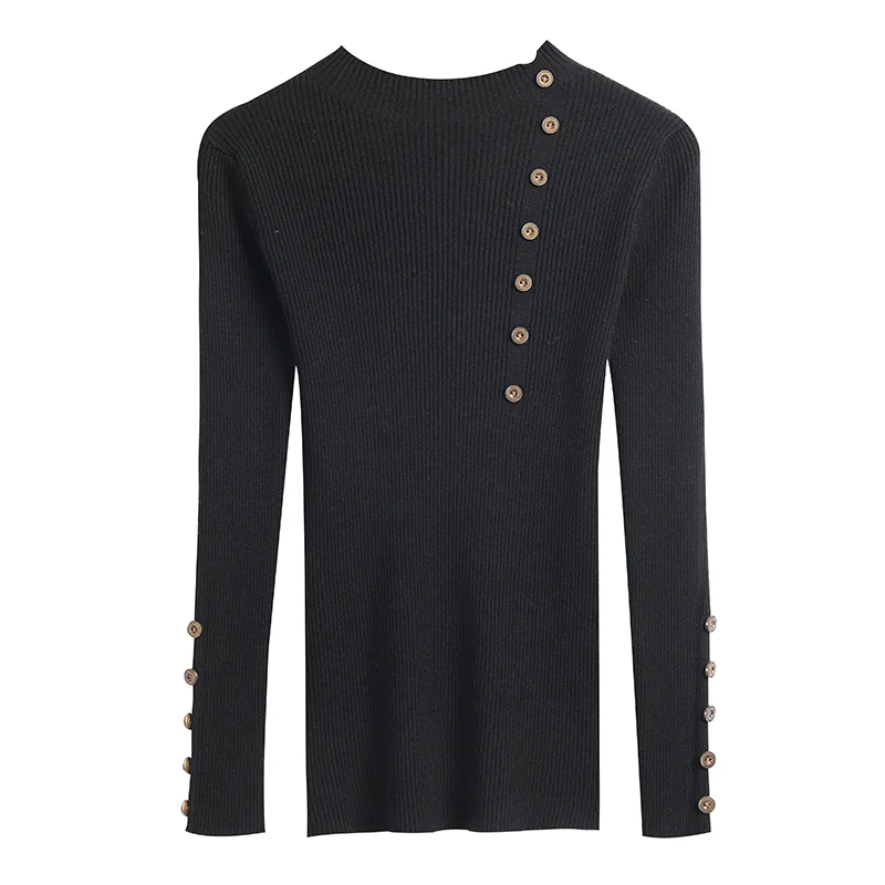 2020 Autumn Winter Basic Slim Buttons Sweater Women Knitted Pullover Long Sleeve Turtleneck Slim-fit Jumper Soft Warm Pull Femme
2020 Autumn Winter Basic Slim Buttons Sweater Women Knitted Pullover Long Sleeve Turtleneck Slim-fit Jumper Soft Warm Pull Femme