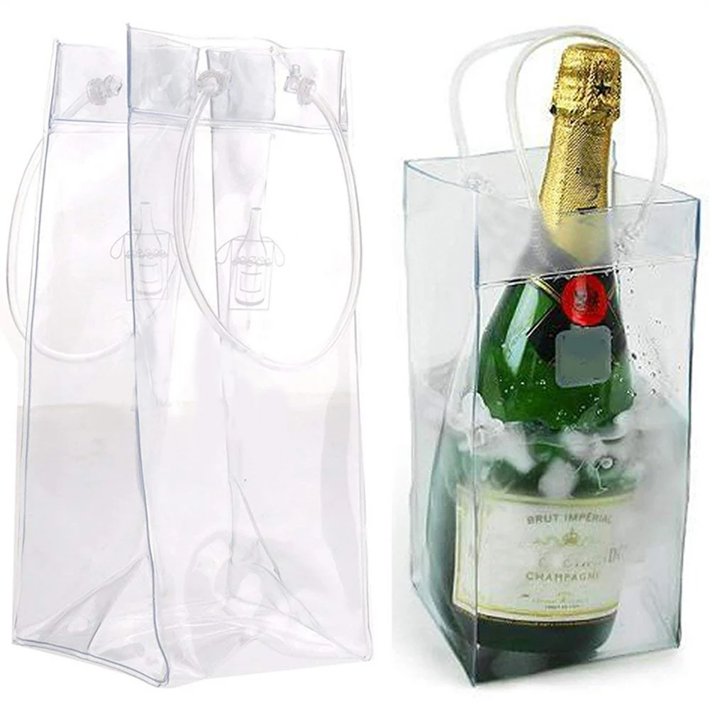 

Прозрачная охлаждающая бутылка для красного вина цвета шампанского из ПВХ, сумка-тоут для льда, Герметичная Бутылка для красного вина, сумк...