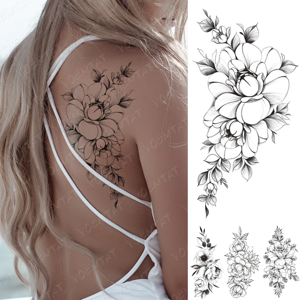 Waterproof Temporary Tattoo Sticker Peony Plum Blossom Black Flash Tattoos Female Minimalist Line Body Art Back Fake Tatoo Male
Waterproof Temporary Tattoo Sticker Peony Plum Blossom Black Flash Tattoos Female Minimalist Line Body Art Back Fake Tatoo Male
