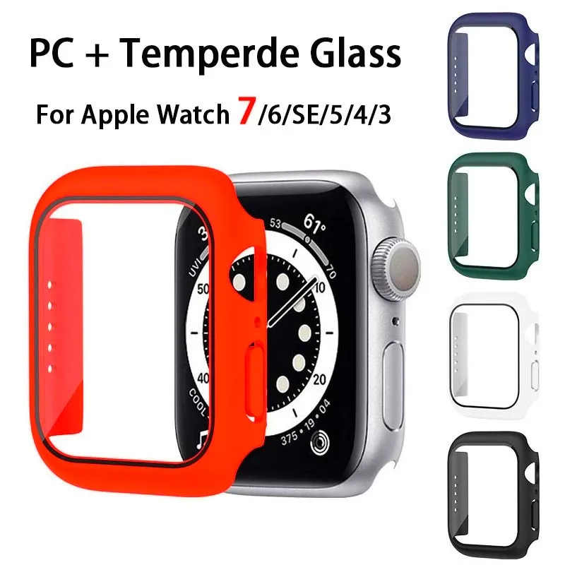 360 full Bumper Frame matte hard Case for Apple watch 7/6/SE/5/4/3/2/1 cover Tempered glass film for iwatch 41MM 45MM 40MM 44MM
360 full Bumper Frame matte hard Case for Apple watch 7/6/SE/5/4/3/2/1 cover Tempered glass film for iwatch 41MM 45MM 40MM 44MM