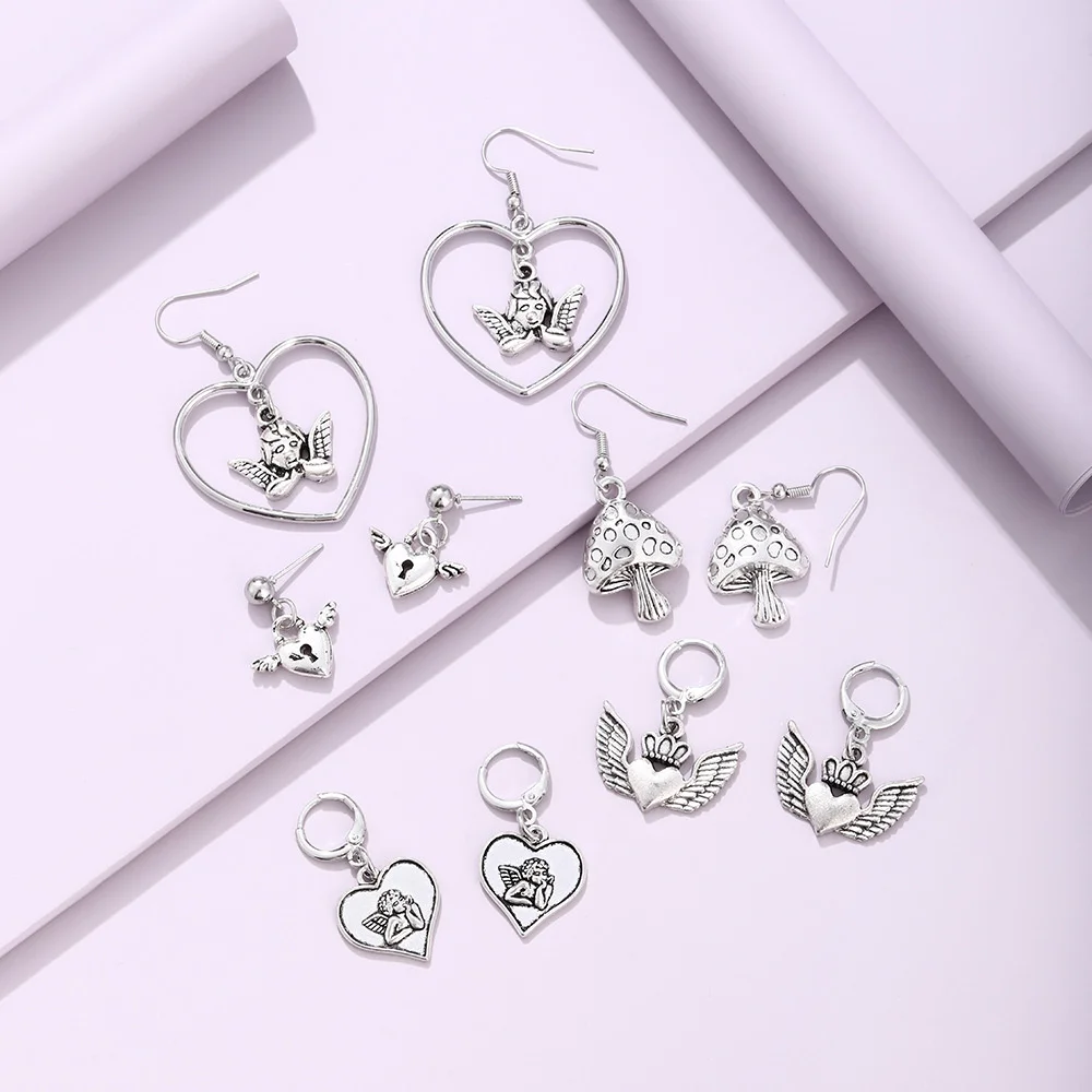 New Alloy Personalized Love Hollow Angel Mushroom Heart Lock Women Fashion Fine Earring Girl Accessories Student Girlfriend Gift
New Alloy Personalized Love Hollow Angel Mushroom Heart Lock Women Fashion Fine Earring Girl Accessories Student Girlfriend Gift
