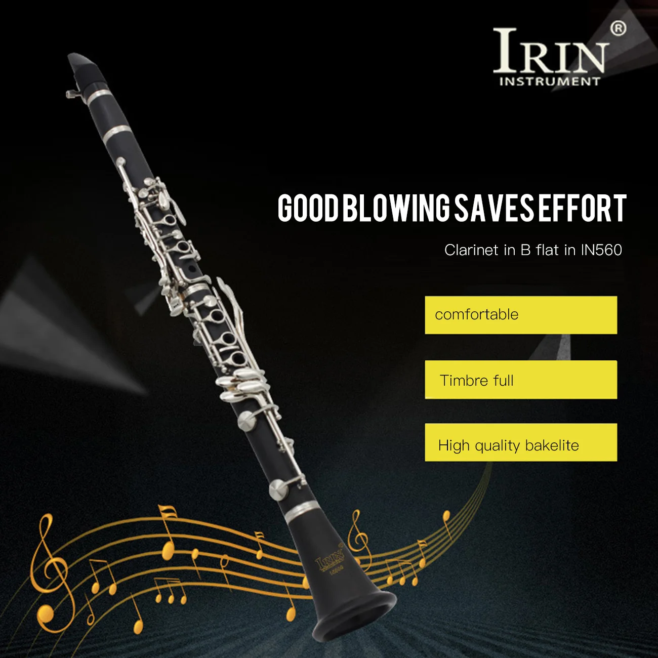 IRIN IN560 Clarinet Instrument Mini Portable BB Key Musical Instrument With Cleaning Cloth Clip Screwdriver Strapfor Beginner
IRIN IN560 Clarinet Instrument Mini Portable BB Key Musical Instrument With Cleaning Cloth Clip Screwdriver Strapfor Beginner