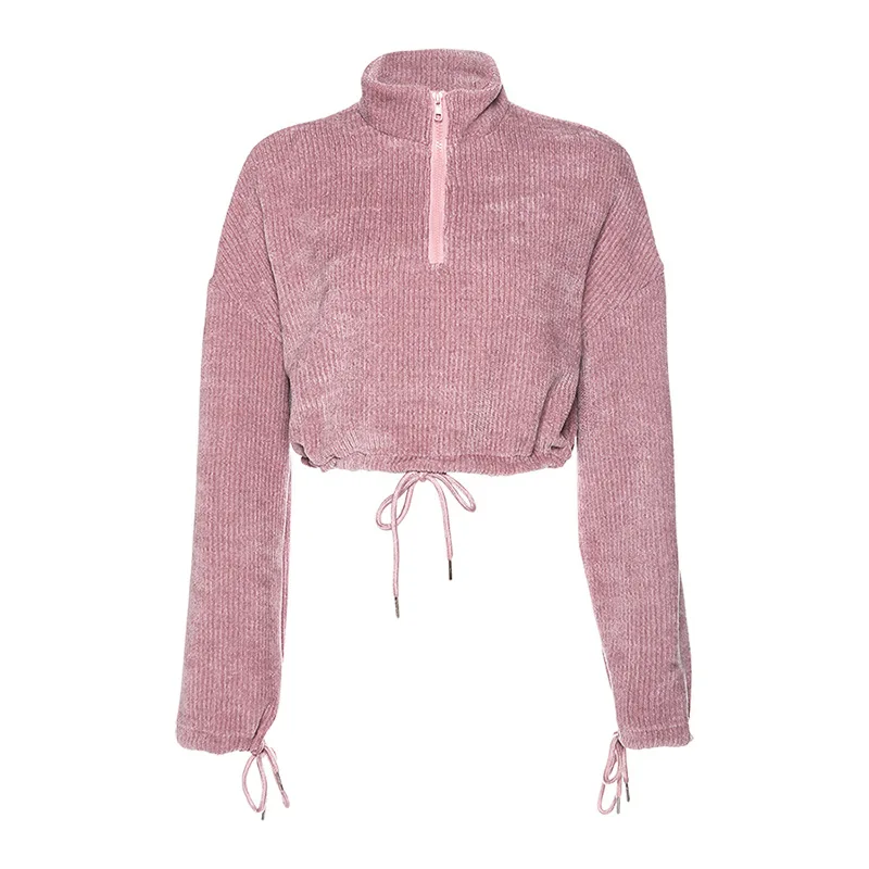 New Women's T-shirt Long Sleeved Half-open Collar Slim Sweater Midriff-baring Shirts Drawstring Thin Waist Streetwear Girl Tops
New Women's T-shirt Long Sleeved Half-open Collar Slim Sweater Midriff-baring Shirts Drawstring Thin Waist Streetwear Girl Tops