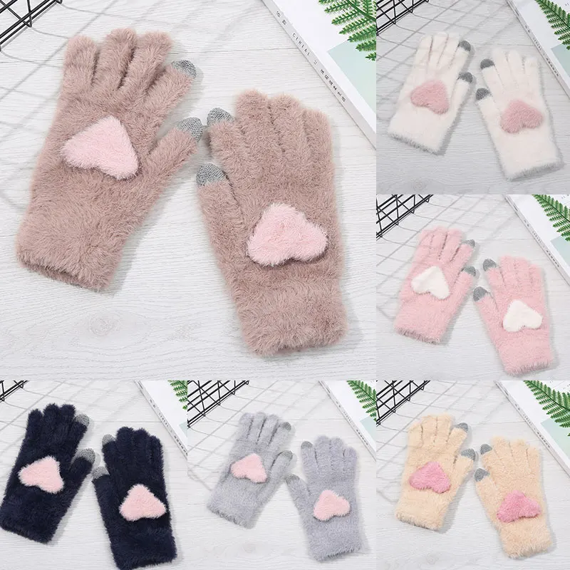 Imitation Cashmere Soft Knitted Gloves With Love Heart Full Finger Gloves Plush Mittens Winter Warm Touch Screen Gloves
Imitation Cashmere Soft Knitted Gloves With Love Heart Full Finger Gloves Plush Mittens Winter Warm Touch Screen Gloves