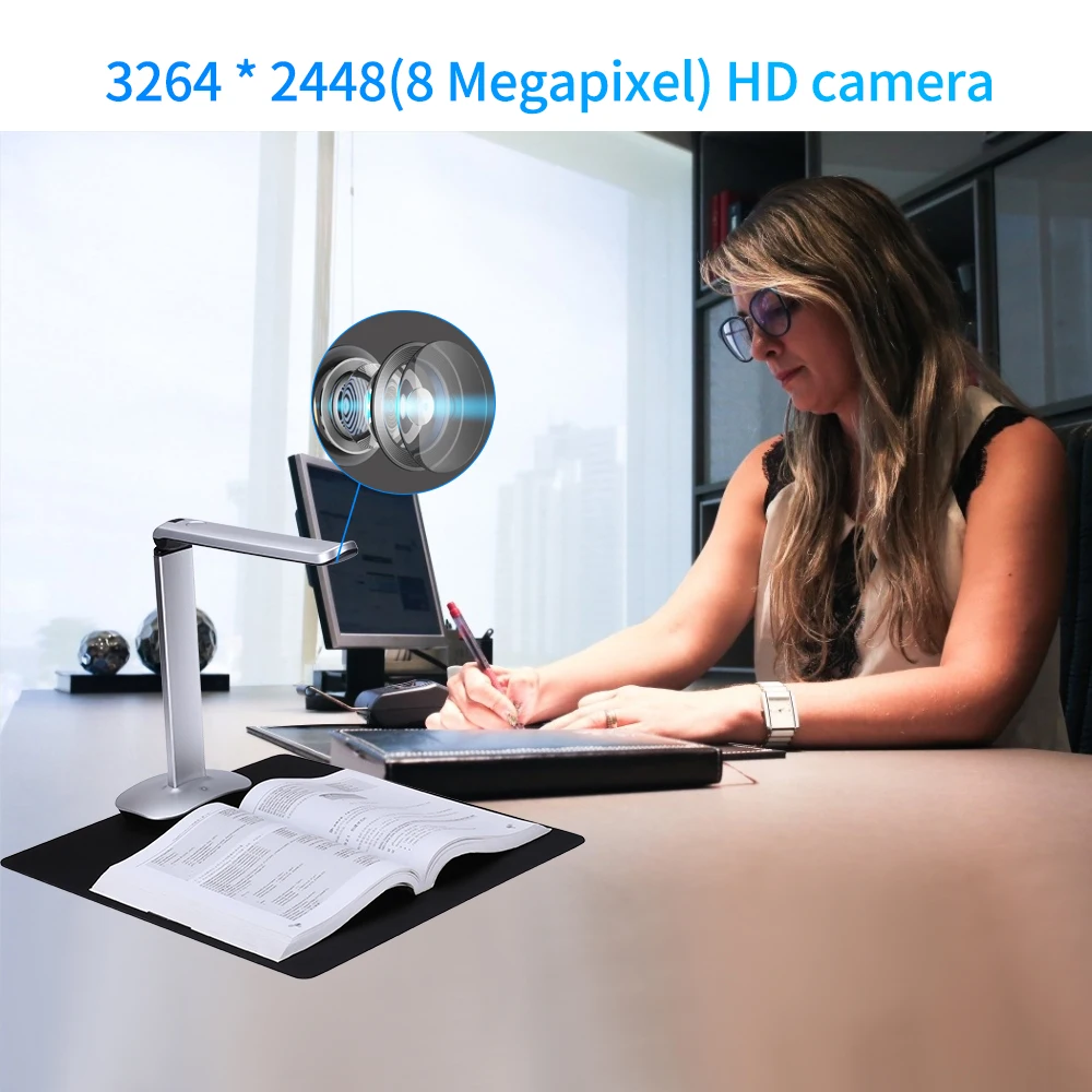 Aibecy F50A USB Document Camera Scanner 8 Mega-Pixel HD Camera A4 Capture Size with LED Light Expansion Ports Teaching Software
Aibecy F50A USB Document Camera Scanner 8 Mega-Pixel HD Camera A4 Capture Size with LED Light Expansion Ports Teaching Software