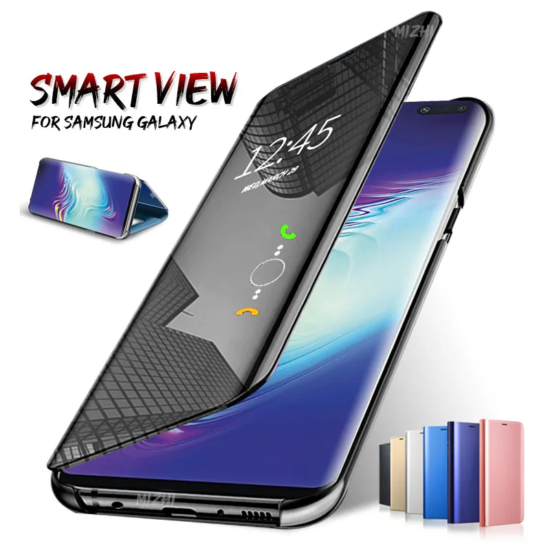 Умный зеркальный флип чехол для Samsung Galaxy S10 5G S8 S9 Plus S10E Note 8 9 A9 A7 J4 J6 2018 A20 A50 A 20 30 40 50 70
