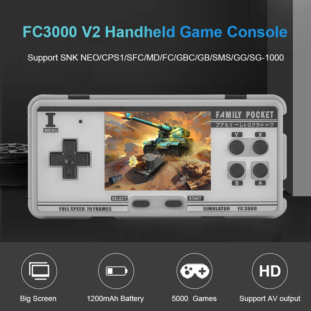 FC3000 V2 Retro Console Color LCD Screen Game Classic Handheld Video Game Console Built in 5000 Games 10 Simulator Dropship
FC3000 V2 Retro Console Color LCD Screen Game Classic Handheld Video Game Console Built in 5000 Games 10 Simulator Dropship