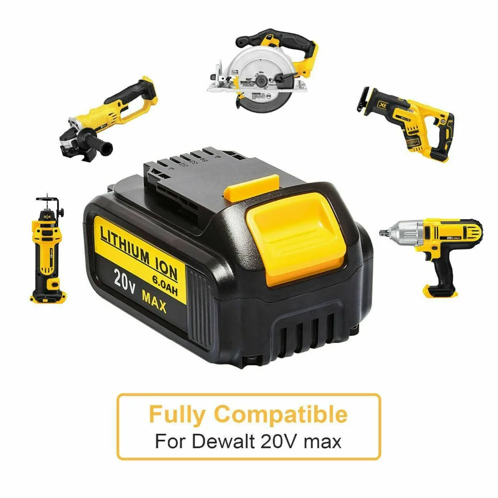 20v 6.0Ah MAX XR Battery Power Tool Replacement for DeWalt DCB184 DCB181 DCB182 DCB200 20V 5A 18Volt 20V Battery Original
20v 6.0Ah MAX XR Battery Power Tool Replacement for DeWalt DCB184 DCB181 DCB182 DCB200 20V 5A 18Volt 20V Battery Original