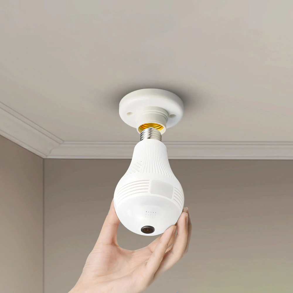 Icy Беспроводная домашняя безопасность WiFi Камера Bulb Лампа IP камера 360 градусов