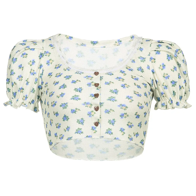 DUAYR Casual Cute U-Neck White Women's Top Summer Lace Sexy Floral Print Single Breasted T-shirt Sweet Style Blouse Crop Top
DUAYR Casual Cute U-Neck White Women's Top Summer Lace Sexy Floral Print Single Breasted T-shirt Sweet Style Blouse Crop Top