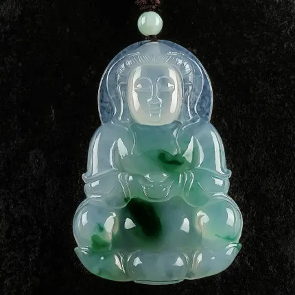 Natural Burmese Jade A-Level Ice Floating Blue Flower Jade Guanyin Pendant Necklace Men's Amulet Friends Gift
Natural Burmese Jade A-Level Ice Floating Blue Flower Jade Guanyin Pendant Necklace Men's Amulet Friends Gift