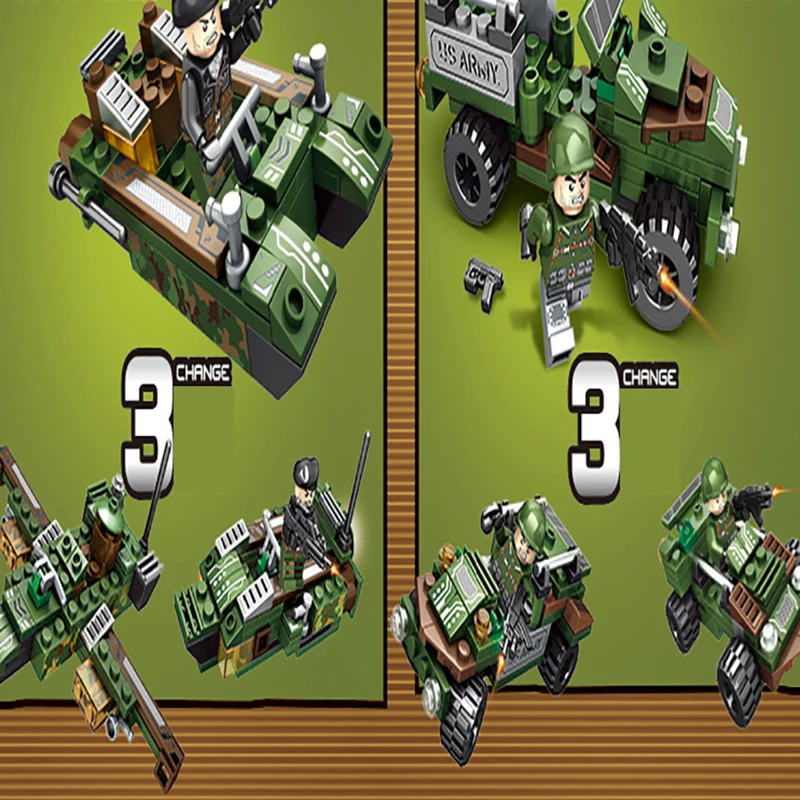 High Simulation Building Blocks Toys Tank 8 in 1 Kids Toys 725PCS WW2 Army Ploice Soldier Bricks Children Toys Gifts Constructor
High Simulation Building Blocks Toys Tank 8 in 1 Kids Toys 725PCS WW2 Army Ploice Soldier Bricks Children Toys Gifts Constructor