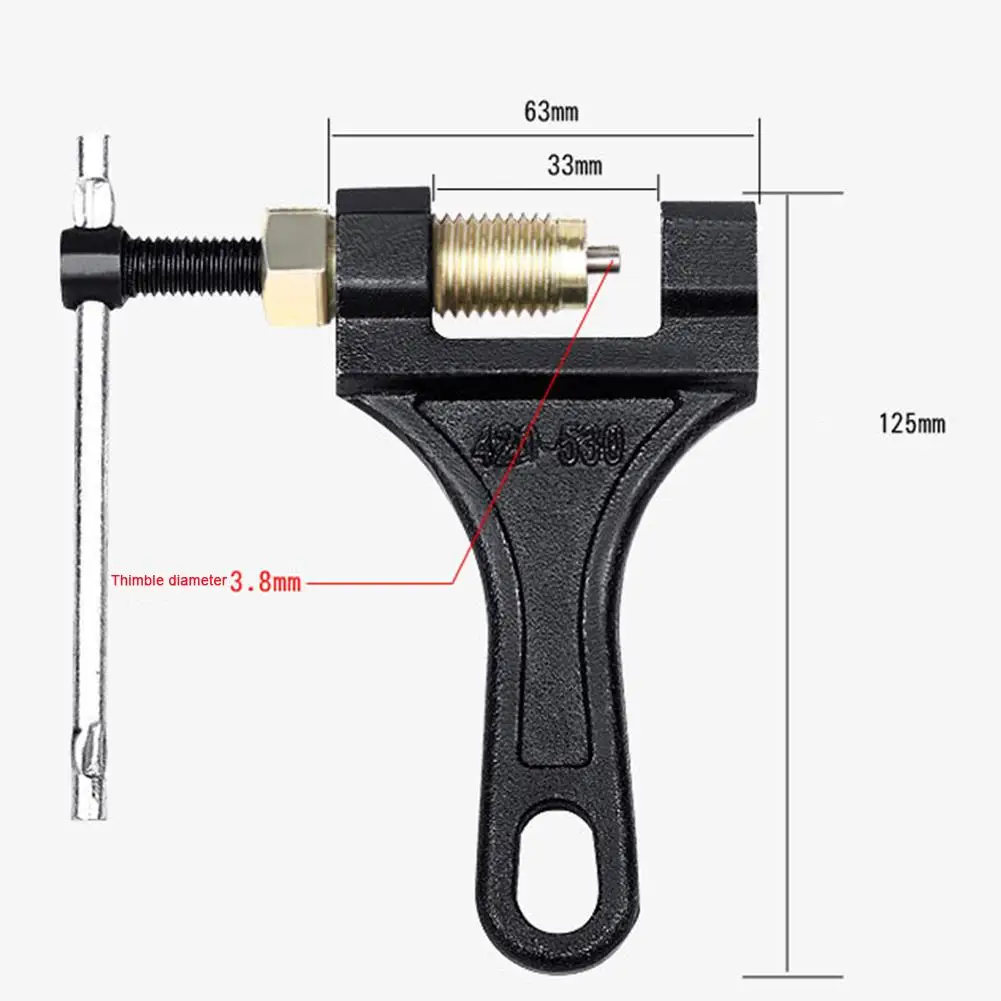 Universal Motorcycle Chain Breaker Link Removal Splitter Motor Chain Cutter Riveting Tool Dechainer Chain Cutter 420/428/530
Universal Motorcycle Chain Breaker Link Removal Splitter Motor Chain Cutter Riveting Tool Dechainer Chain Cutter 420/428/530
