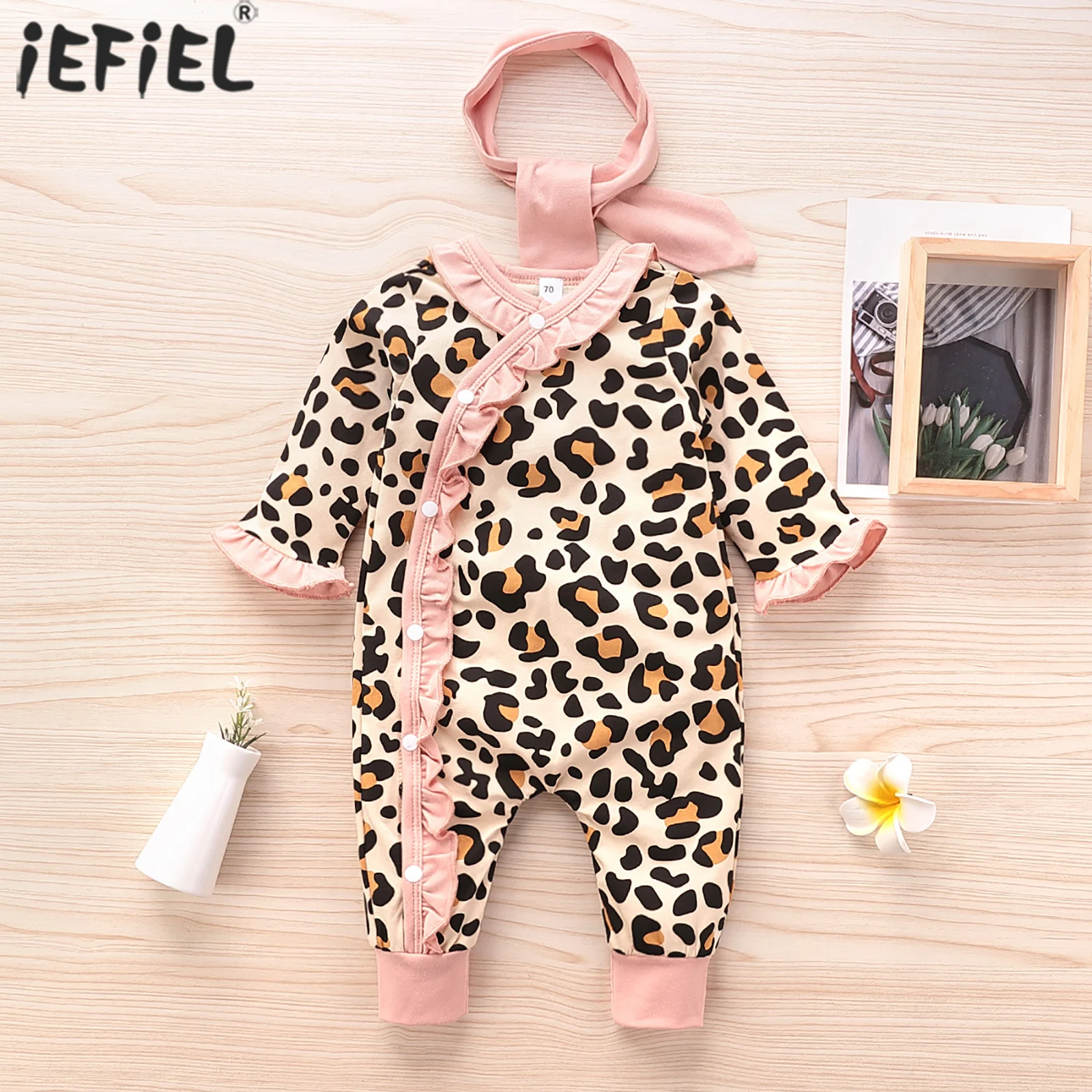 Baby Girls Romper Cotton Infant Baby Flare Sleeve Ruffles Leopard Printed Jumpsuit Romper+Headband 2pcs Newborn Bodysuit Clothes
Baby Girls Romper Cotton Infant Baby Flare Sleeve Ruffles Leopard Printed Jumpsuit Romper+Headband 2pcs Newborn Bodysuit Clothes