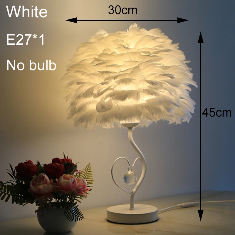 Crystal Feather Table Lamp Romantic Bedside Lamp Desk Lamp for Living Room Birthday Valentine's Day Gift Bedroom Night Light E27
Crystal Feather Table Lamp Romantic Bedside Lamp Desk Lamp for Living Room Birthday Valentine's Day Gift Bedroom Night Light E27