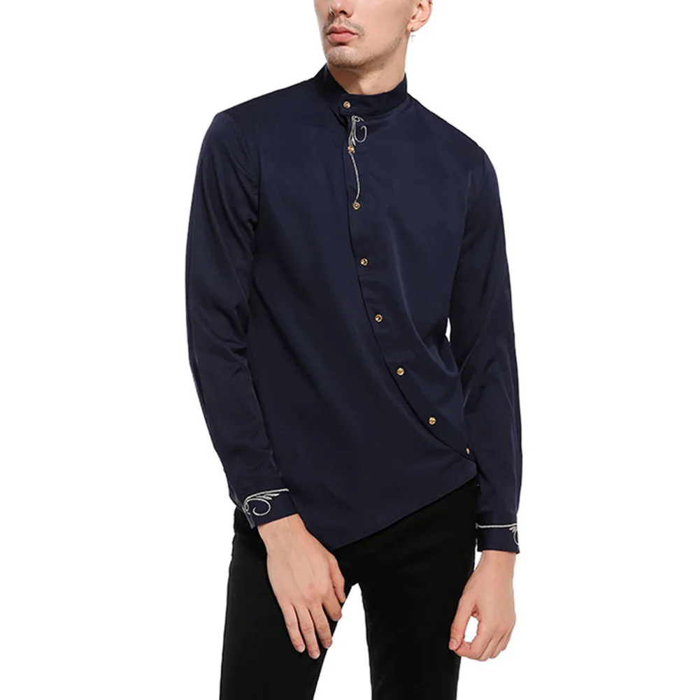 Newly Men Long Sleeve Solid Color Oblique Buttons Slim Breathable Shirt for Business Work DO99
Newly Men Long Sleeve Solid Color Oblique Buttons Slim Breathable Shirt for Business Work DO99