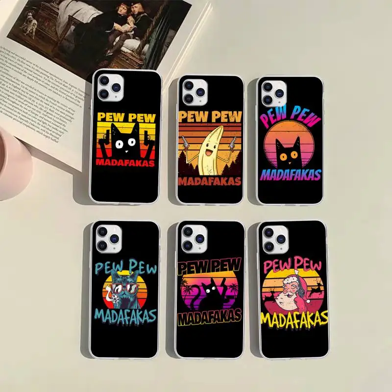 HIMONBEN Black Cat Pew Pew Madafakas Phone Case For iphone 13 12 11 x xs xr 7 8 6 se 5 pro max mini 2020 soft Cover Fundas TM
HIMONBEN Black Cat Pew Pew Madafakas Phone Case For iphone 13 12 11 x xs xr 7 8 6 se 5 pro max mini 2020 soft Cover Fundas TM