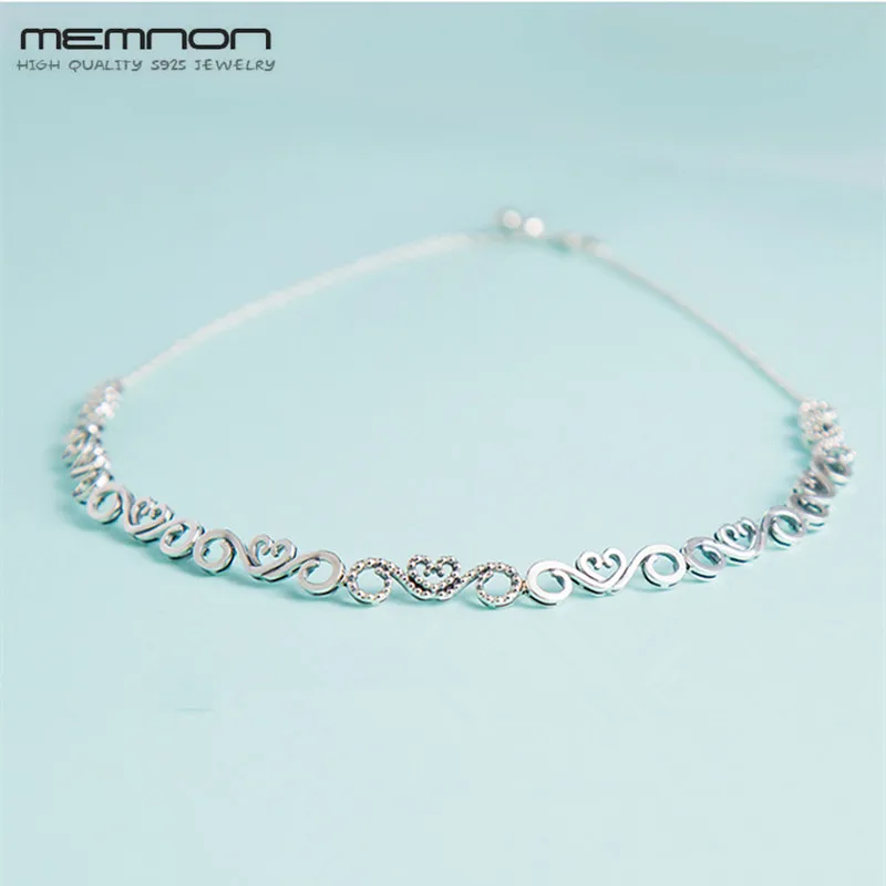 Серебряное ожерелье-чокер Memnon S925 в форме сердца серебро 925 пробы ювелирные
