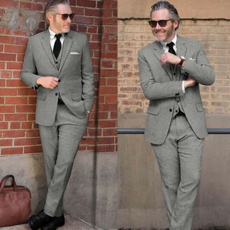 Gray Mens Suits Wedding Groom Slim Tuxedo Blazer For Best Man Groomsman Business Work Wear Tailored 3 PCS Jacket+Vest+Trousers
Gray Mens Suits Wedding Groom Slim Tuxedo Blazer For Best Man Groomsman Business Work Wear Tailored 3 PCS Jacket+Vest+Trousers