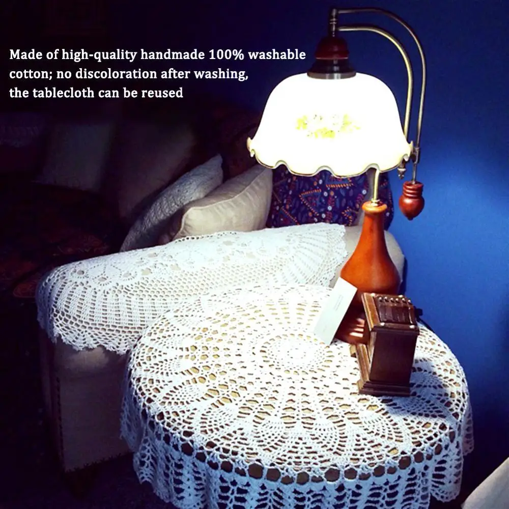 Handmade Crochet Round Tablecloth Lace Table Cover Cup Mat Placemat 70/80/90CM Shabby Vintage DIY Crocheted Table Cloth Cotton
Handmade Crochet Round Tablecloth Lace Table Cover Cup Mat Placemat 70/80/90CM Shabby Vintage DIY Crocheted Table Cloth Cotton