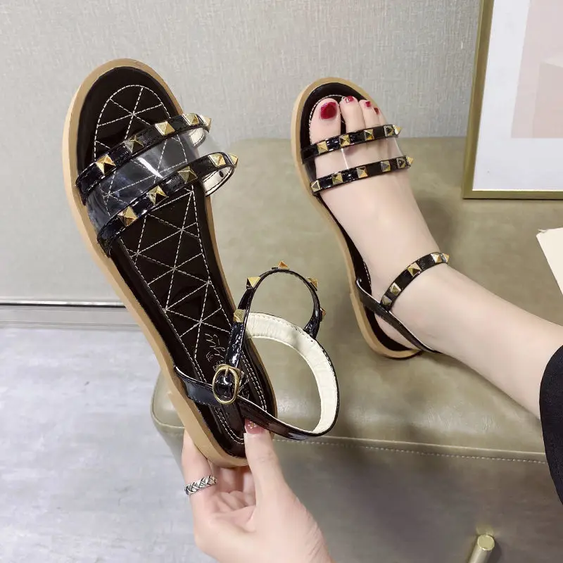 Hot Women Fairy Style Summer New All-match Flat Sandals Buckle Rivet Fashion Ladies Roman Shoes
Hot Women Fairy Style Summer New All-match Flat Sandals Buckle Rivet Fashion Ladies Roman Shoes