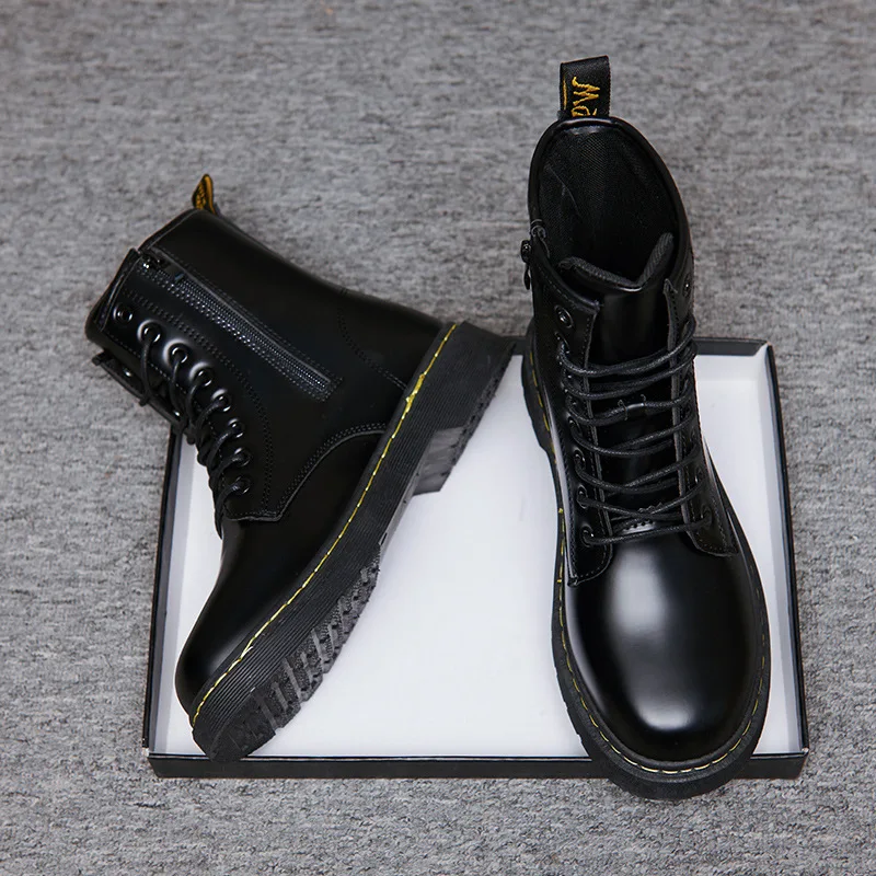 Fashion Autumn Men Boots Leather Warm Ankle Boots Couple High Top Waterproof Motorcycle Boots Plus Size Shoes 35-47
Fashion Autumn Men Boots Leather Warm Ankle Boots Couple High Top Waterproof Motorcycle Boots Plus Size Shoes 35-47