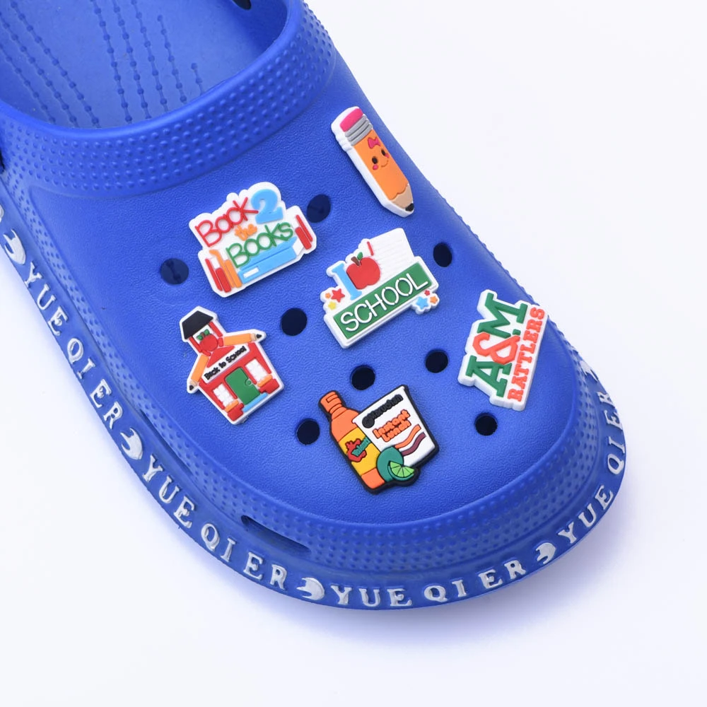 1 PCS School Styles PVC Croc Shoe Charms Accessories Teacher Students Books Pen Decoration for Kids Sandal Bracelets
1 PCS School Styles PVC Croc Shoe Charms Accessories Teacher Students Books Pen Decoration for Kids Sandal Bracelets