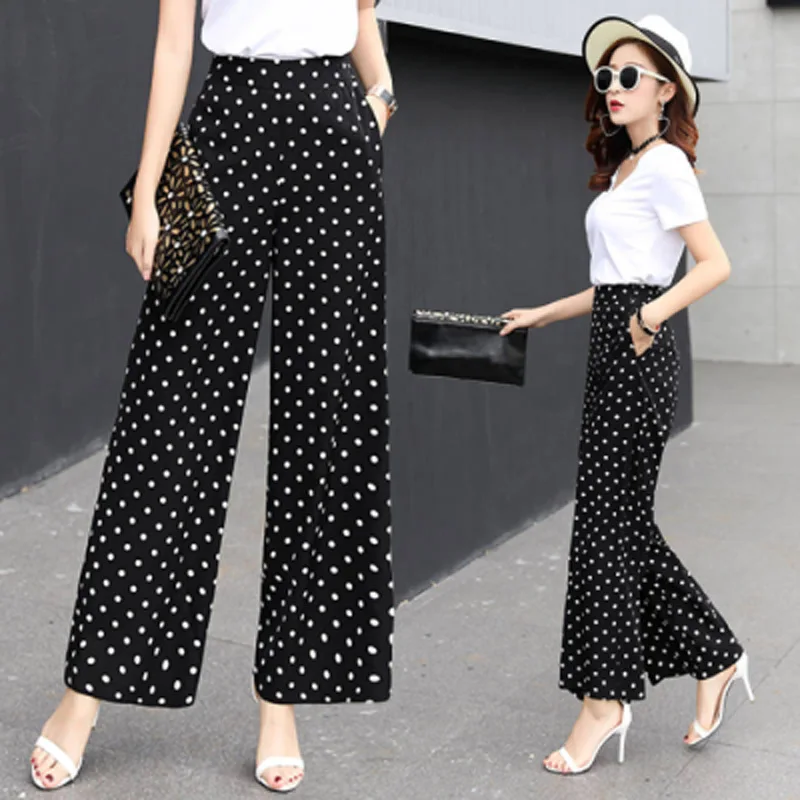 Polka dot wide-leg women's trousers student high-waist drape summer black thin style fall feeling loose straight-leg trousers
Polka dot wide-leg women's trousers student high-waist drape summer black thin style fall feeling loose straight-leg trousers