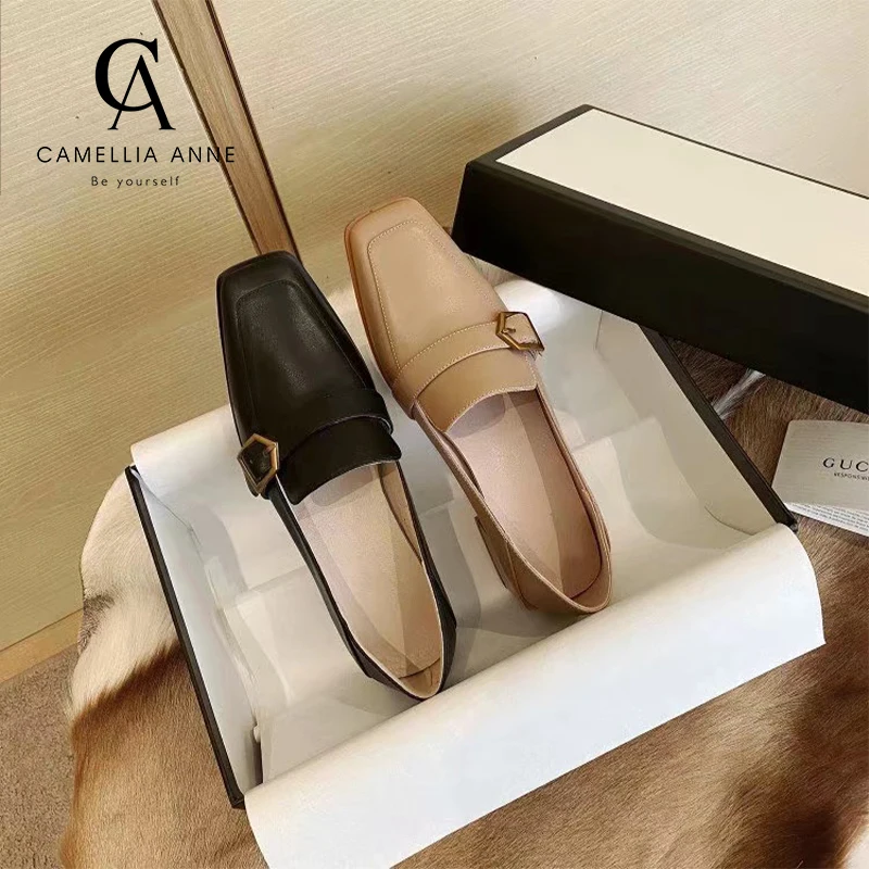 Designer Brand Female Genuine Leather Shallow Loafers 2021 Spring Shoes Women Solid Metal Buckle Office Lady Square Heel Slipper
Designer Brand Female Genuine Leather Shallow Loafers 2021 Spring Shoes Women Solid Metal Buckle Office Lady Square Heel Slipper