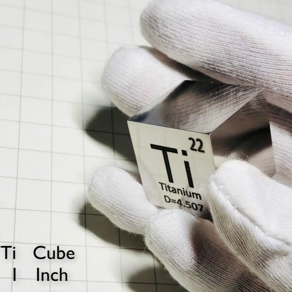 Titanium metal in the periodic table Cube 
Titanium metal in the periodic table Cube