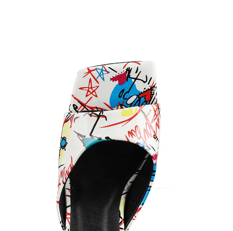 MStacchi Graffiti High Heels Slippers Patent Leather Crude Heel Slip-on Women Shoes Square Toe Office Lady Summer Tenis Feminino
MStacchi Graffiti High Heels Slippers Patent Leather Crude Heel Slip-on Women Shoes Square Toe Office Lady Summer Tenis Feminino