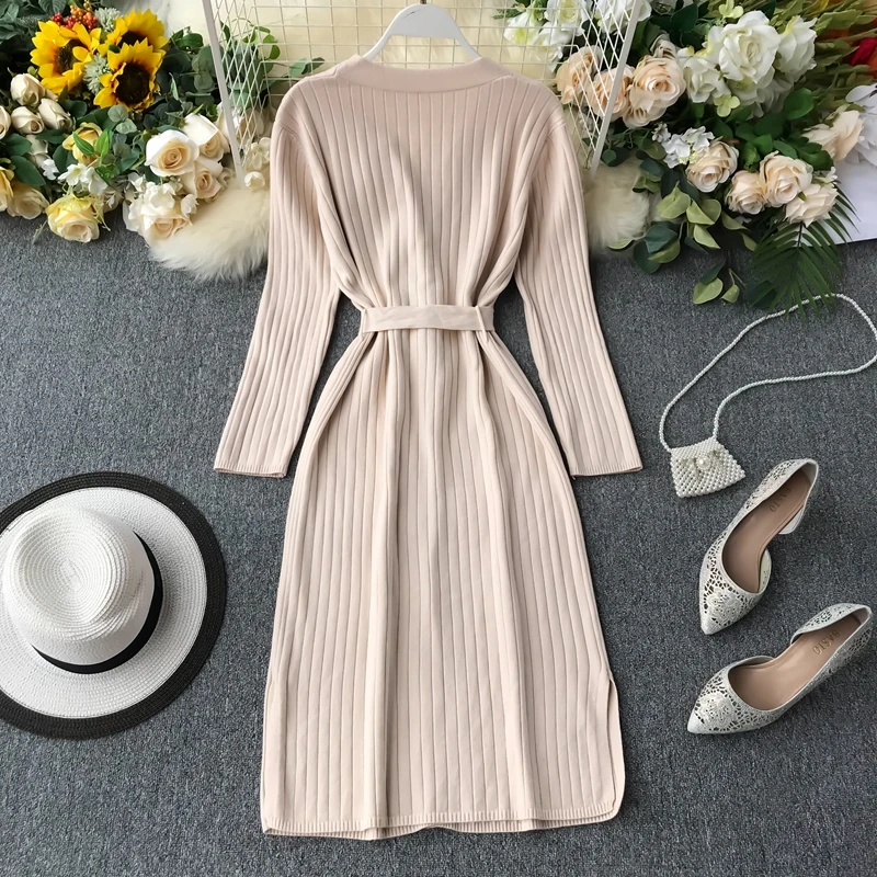 JCHB 2021 Bodycon Sweater Dress V-neck Korean Vintage Women's Dresses Spring Summer Dress Women Clothes Vestidos Ropa Mujer ZT5
JCHB 2021 Bodycon Sweater Dress V-neck Korean Vintage Women's Dresses Spring Summer Dress Women Clothes Vestidos Ropa Mujer ZT5