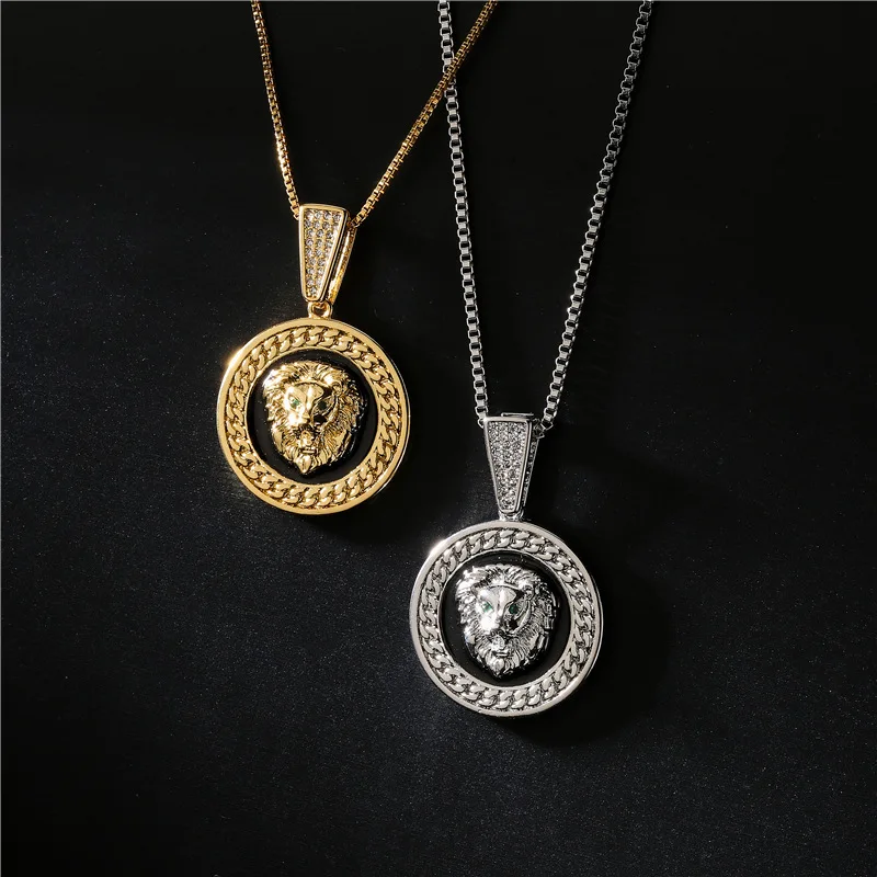New Fashion Dripping Oil Lion Head Pendant Necklace Copper Plated 18K Gold Hip Hop Jewelry Gold Color Chain Rock Jewelry Gift
New Fashion Dripping Oil Lion Head Pendant Necklace Copper Plated 18K Gold Hip Hop Jewelry Gold Color Chain Rock Jewelry Gift