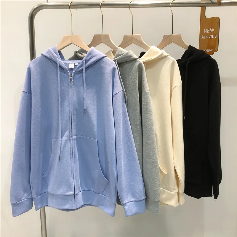 2021 Women's Autumn Classic Casual Zipper Cardigan Trend Sport Clothes Pure Cotton Solid Color Loose Kangaroo Pocket Sweatshirt
2021 Women's Autumn Classic Casual Zipper Cardigan Trend Sport Clothes Pure Cotton Solid Color Loose Kangaroo Pocket Sweatshirt