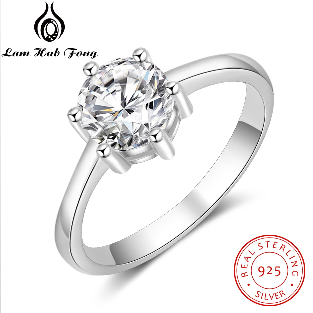Simple 925 Sterling Silver Wedding Rings for Women Round CZ Female Finger Ring Engagement Jewelry Exquisite Gift (Lam Hub Fong)
Simple 925 Sterling Silver Wedding Rings for Women Round CZ Female Finger Ring Engagement Jewelry Exquisite Gift (Lam Hub Fong)