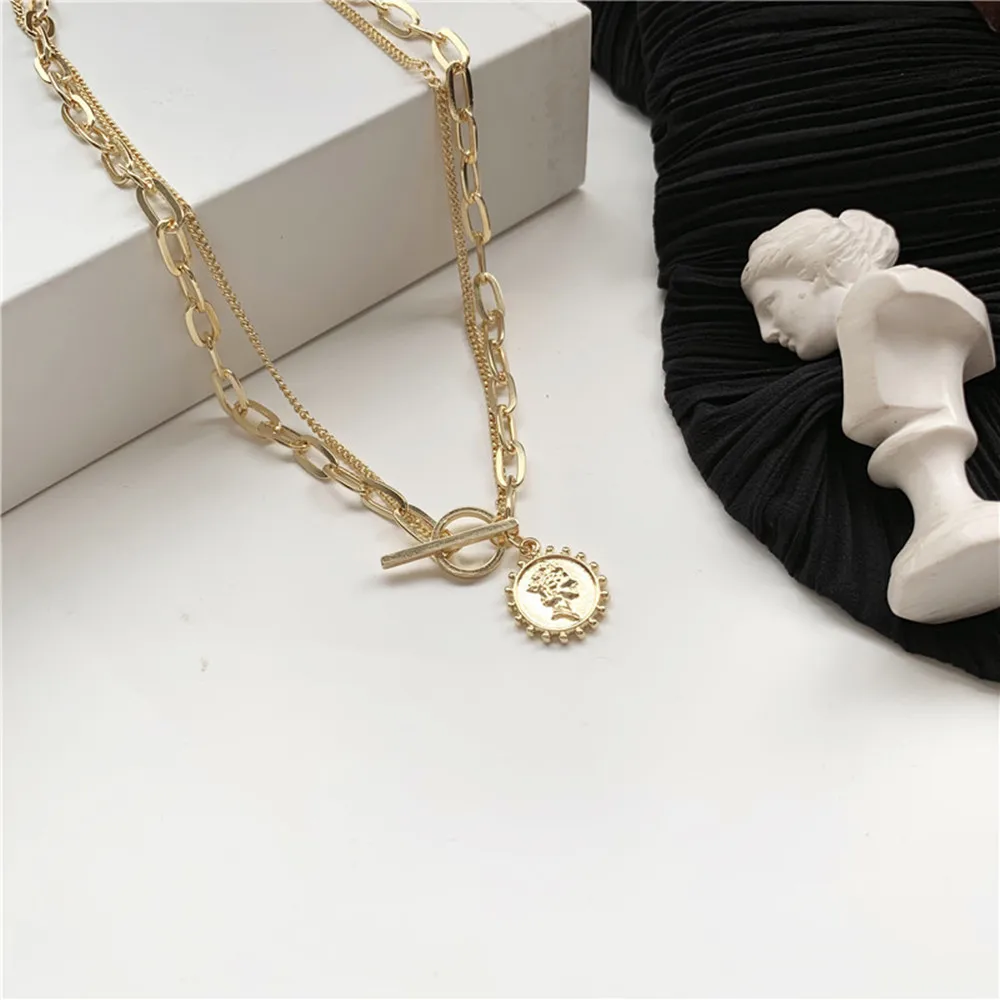 Fashionable Exaggerated Double Necklace Female Tide Simple Metal Chain Pendant Collarbone Chain
Fashionable Exaggerated Double Necklace Female Tide Simple Metal Chain Pendant Collarbone Chain