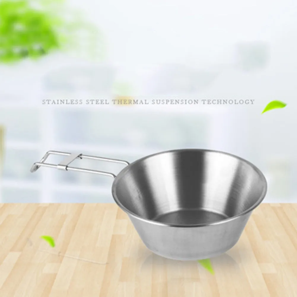 Ligtht Weight Bowl With Foldable Handle For Outdoor Camping Hiking Stainless Steel Tableware Camping Cooking Supplies
Ligtht Weight Bowl With Foldable Handle For Outdoor Camping Hiking Stainless Steel Tableware Camping Cooking Supplies