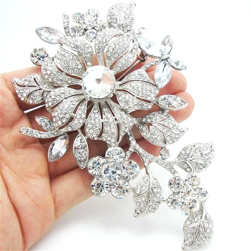 Fashion and Elegant Womens Flower Leaf Brooch Rhinestone Crystal Zircon Bride Bridesmaid Wedding Brooch Jewelry
Fashion and Elegant Womens Flower Leaf Brooch Rhinestone Crystal Zircon Bride Bridesmaid Wedding Brooch Jewelry