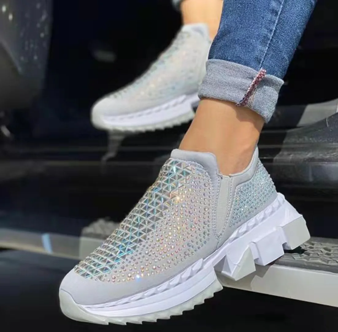 Women Bling Flats Sequins Crystal Studded Slip On Lazy Loafer Flat Round Toe Rhinestone Shoes 2022 Fashion Female Sneakers
Women Bling Flats Sequins Crystal Studded Slip On Lazy Loafer Flat Round Toe Rhinestone Shoes 2022 Fashion Female Sneakers