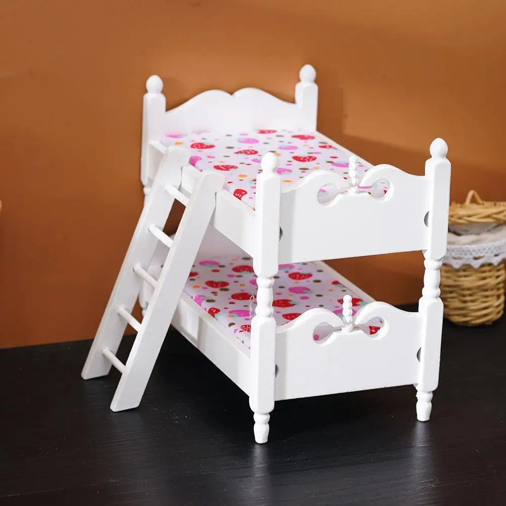 Doll house mini furniture model children's room scene wooden bunk toy bed stacking bed X1R0
Doll house mini furniture model children's room scene wooden bunk toy bed stacking bed X1R0