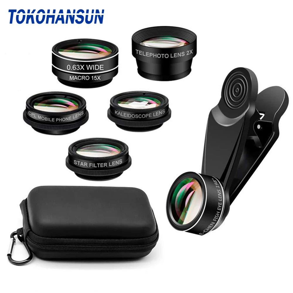 TOKOHANSUN 7 in 1 Camera Phone Lenses 4K Wide macro Telescope super Fisheye Lens for iPhone 11 7 8 Huawei Xiaomi all smartphones
TOKOHANSUN 7 in 1 Camera Phone Lenses 4K Wide macro Telescope super Fisheye Lens for iPhone 11 7 8 Huawei Xiaomi all smartphones