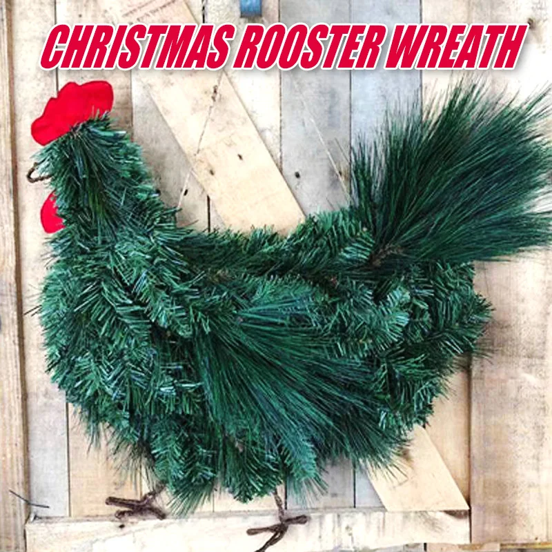 1 Pc Christmas Rooster Chicken Wreath Green Door Wall Hanging Garland for Front Door Holiday Farmhouse Home Garden Decorations
1 Pc Christmas Rooster Chicken Wreath Green Door Wall Hanging Garland for Front Door Holiday Farmhouse Home Garden Decorations