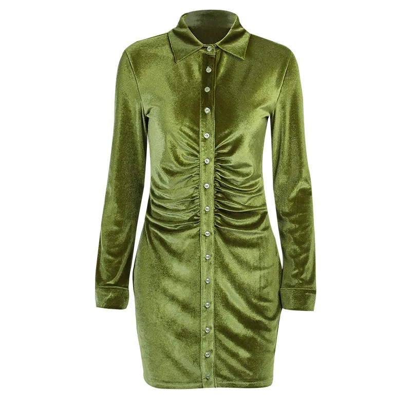 Sping New Temperament Shirt Dress Women Solid Full Sleeve Turn Down Collar Button Mini Dress For Woman Summer Slim Pleated Dress
Sping New Temperament Shirt Dress Women Solid Full Sleeve Turn Down Collar Button Mini Dress For Woman Summer Slim Pleated Dress
