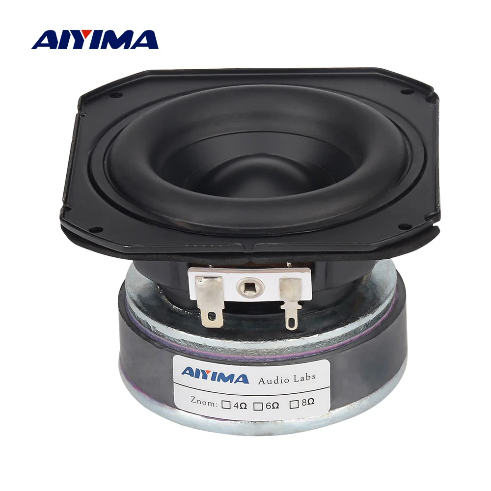 

AIYIMA 1Pcs 3.5 Mid-woofer Speaker 2 Ohm 30W Rubber Edge Long Stroke Bass Audio Speaker HiFi Home Theater Loudspeaker