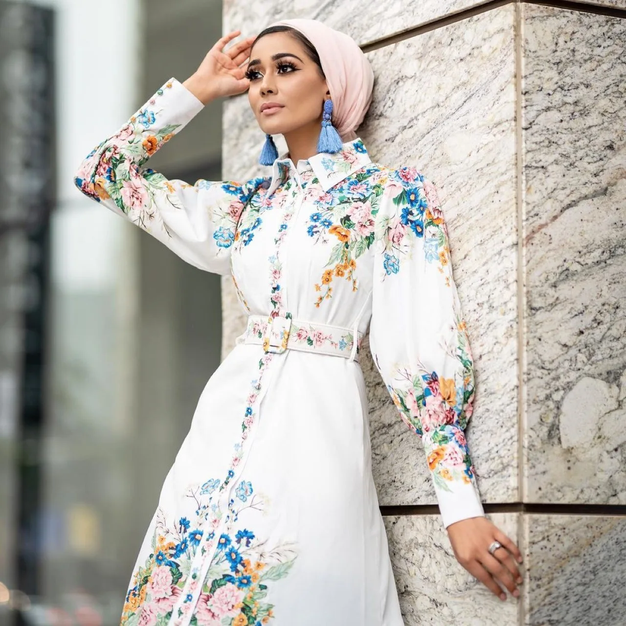 Eid Abaya Dubai Muslim Fashion Hijab Dress Flower Printed Turkish Dresses Abayas for Women Kaftan Islam Robes De Moda Musulmana
Eid Abaya Dubai Muslim Fashion Hijab Dress Flower Printed Turkish Dresses Abayas for Women Kaftan Islam Robes De Moda Musulmana