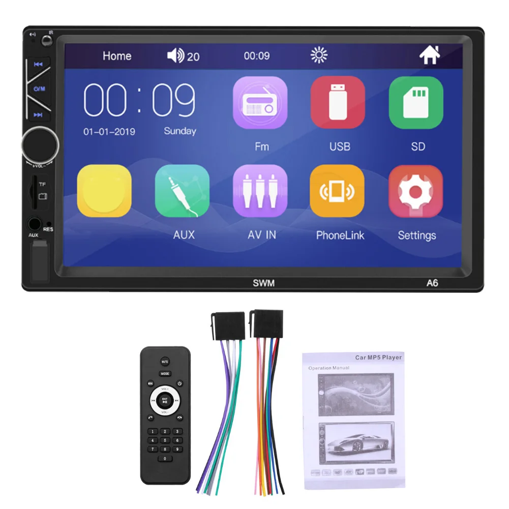 Media Player 2 DIN 7in Full-HD Support USB Drive/Memory Card/Bluetooth With Remote Control For Android / IOS
Media Player 2 DIN 7in Full-HD Support USB Drive/Memory Card/Bluetooth With Remote Control For Android / IOS