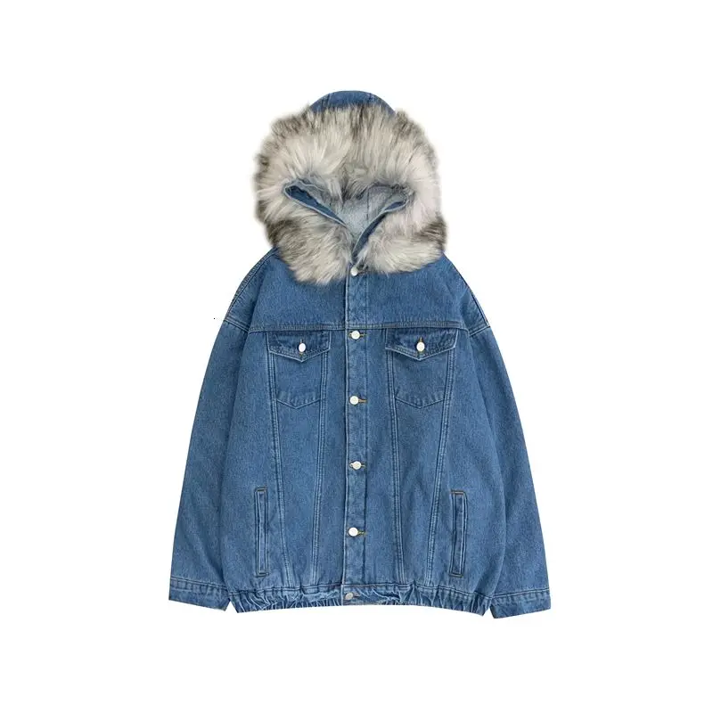 Winter Thick Denim Jacket Men's Warm Fashion Casual Fur Collar Hooded Coat Men Loose Korean Short Denim Coat Mens Clothes M-2XL
Winter Thick Denim Jacket Men's Warm Fashion Casual Fur Collar Hooded Coat Men Loose Korean Short Denim Coat Mens Clothes M-2XL